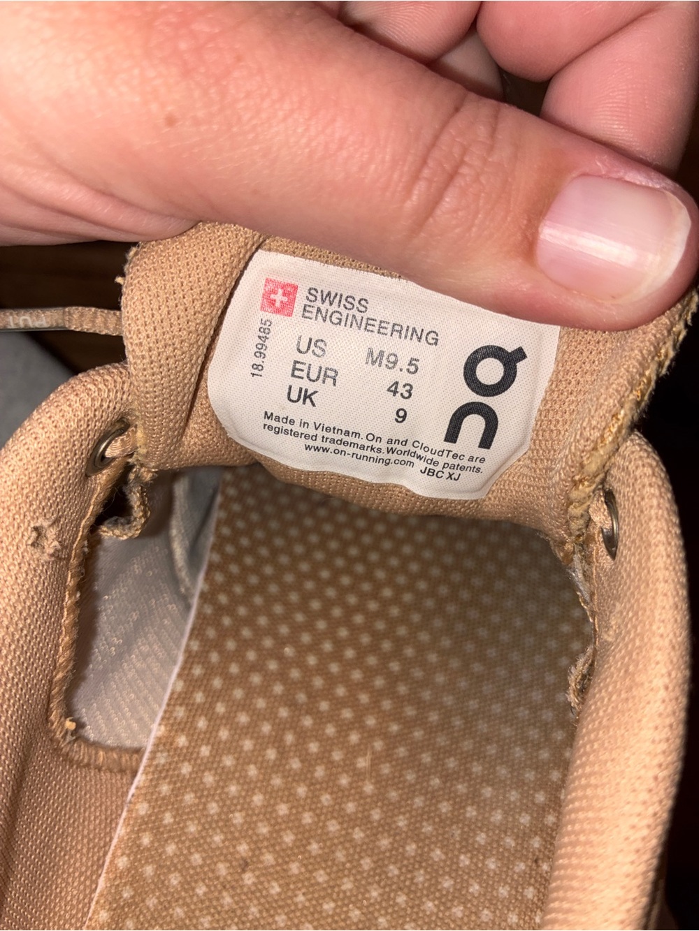 On Cloud 5 Terry Men’s Running Athletic Sneaker Shoes, tan/cork - Size 9.5 - Picture 10 of 10